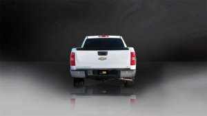 Chevrolet Silverado Performance Exhaust - CORSA Performance - Sport Cat-Back, Single Side Exit, Reflective Sound Cancellation, Slash Cut Polished Tip - Polished - `09-`13